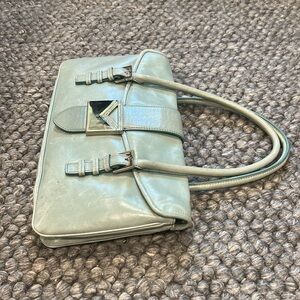 Via Spiga Sea foam Green Leather Silver Hardware Shoulder Bag